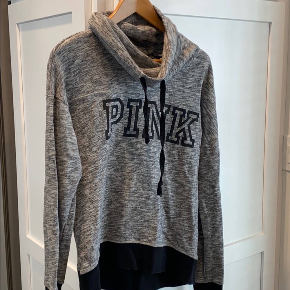 PINK cowl neck hoodie